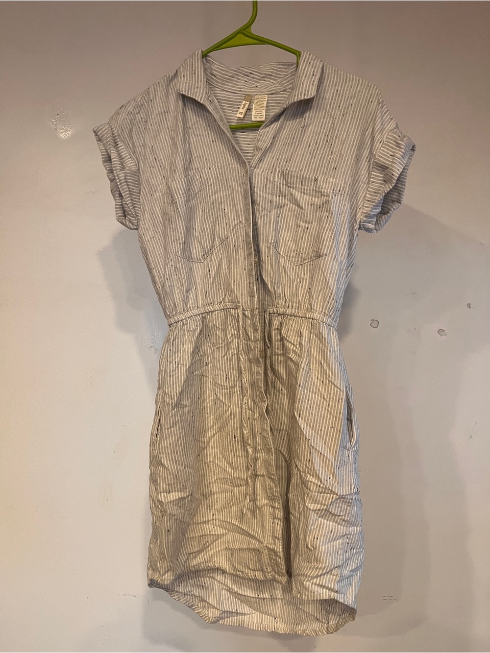 Japna Blue and White Striped Shirt Dress